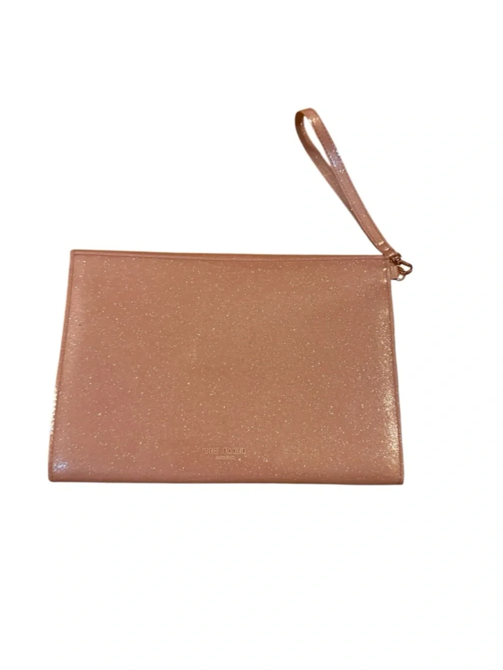 Ted baker Metallic Nude Pink Envelope Wristlet Clutch with Bow